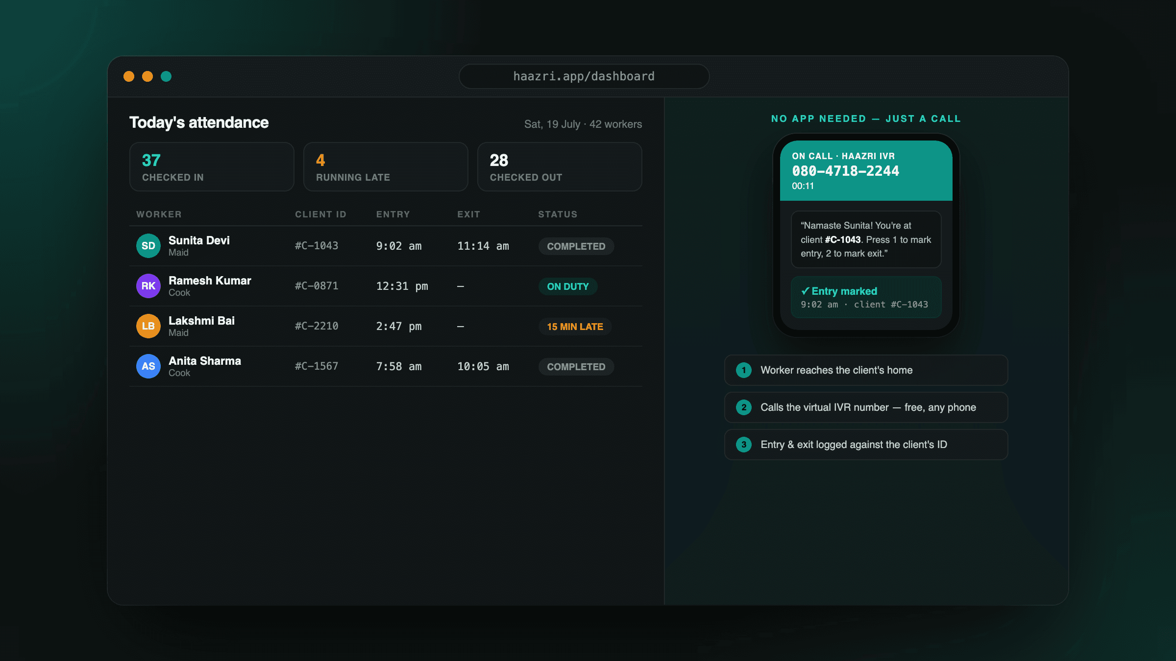 Haazri screenshot